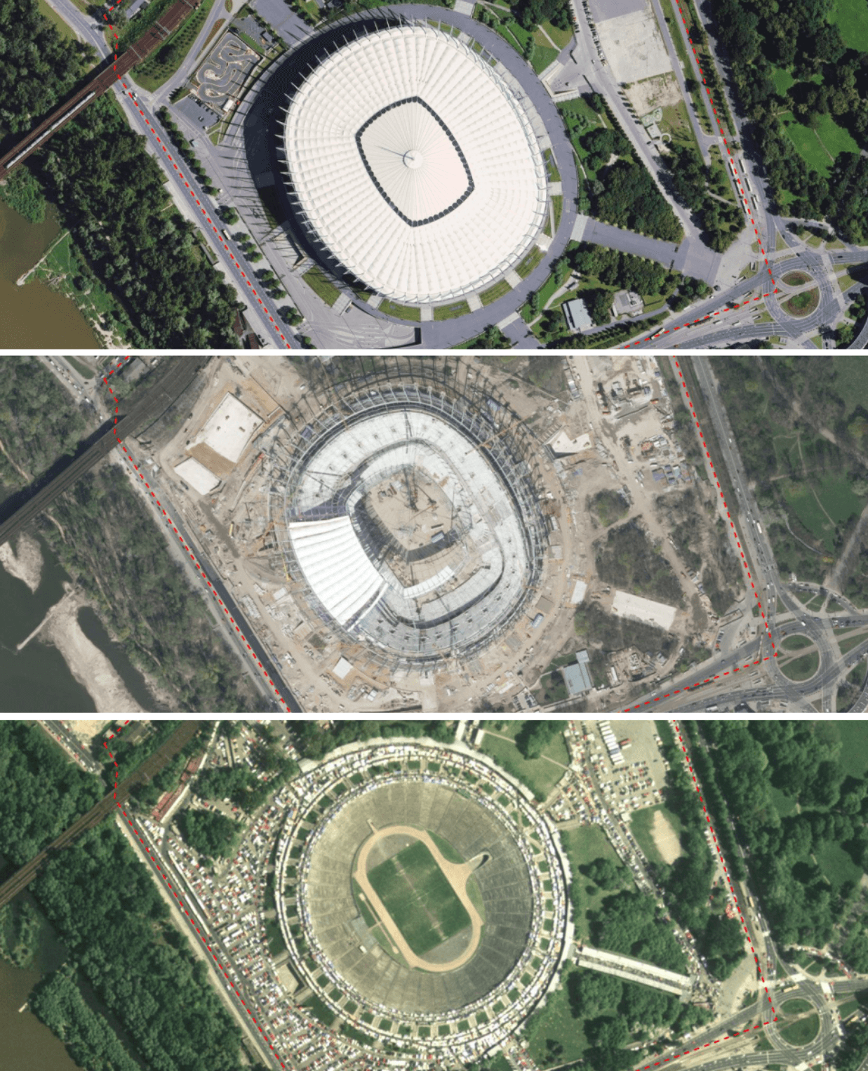 stadion narodowy warszawa porównanie sprzed lat