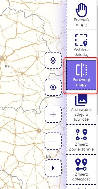 Pasek narzędziowy - wybór narzędzia do porównywania map